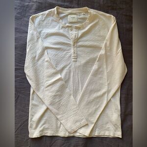 Billy Reid Long Sleeve Henley Shirt Large Pima Cotton